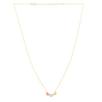 14K Tri Color Gold Triple Heart Necklace