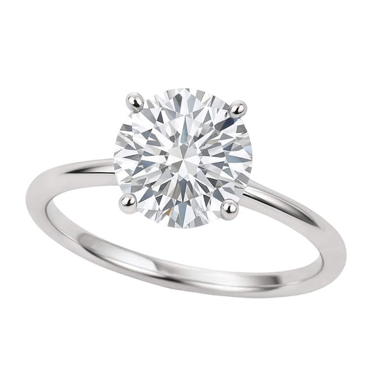 925 sterling silver ring with 1 round lab grown diamond in a solitaire setting