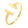 14K yellow gold T bar ring with slim 1.50 mm band