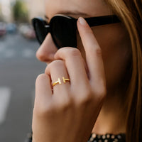 T Bar Ring in 14K Yellow Gold (1.50 mm)