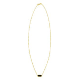 14K yellow gold necklace with hexagon onyx pendant stone thumbnail 1