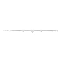 Sterling Silver Rhodium Plated Hearts Station Bracelet