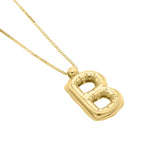 14K Yellow Gold Helium Initial B Pendant thumbnail 3