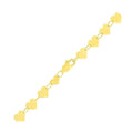 10K yellow gold heart chain bracelet with linked heart-shaped elements