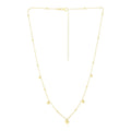 14K yellow gold beaded stations necklace with high polish gold beads