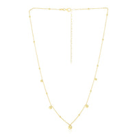 14k Yellow Gold High Polish Beaded Stations Necklace