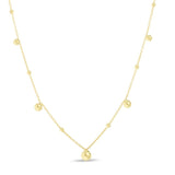 14k Yellow Gold High Polish Beaded Stations Necklace thumbnail 2