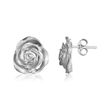 Sterling Silver Rose Earrings thumbnail 1