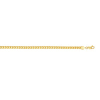 14k Yellow Gold Solid Diamond Cut Round Franco Bracelet (4.60 mm)