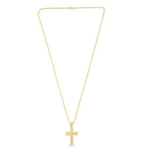 14K Yellow Gold Polished Cross Pendant