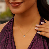 14K Yellow Gold Mini Diamond S Initial Pendant Necklace thumbnail 5