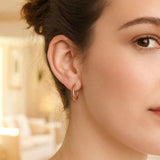 Classic Hoop Earrings in 14K Rose Gold (2x20 mm) thumbnail 4