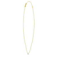 14K Yellow Gold Mini Diamond K Initial Pendant Necklace