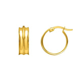 Medium Concave Hoop Earrings in 14K Yellow Gold thumbnail 2