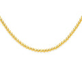 14K yellow gold bead chain necklace with 6mm polished round beads