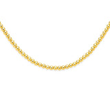 14K yellow gold bead chain necklace with 6mm polished round beads thumbnail 1