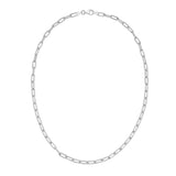 Sterling Silver Rhodium Plated Round Link Paperclip Chain (4.10 mm) thumbnail 2