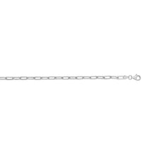 Sterling Silver Rhodium Plated Round Link Paperclip Chain (4.10 mm)