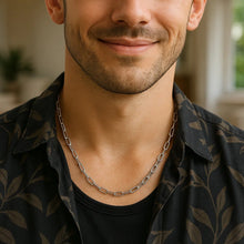 Sterling Silver Rhodium Plated Round Link Paperclip Chain (4.10 mm)