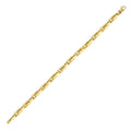14K yellow gold fancy oval box link bracelet with secure clasp