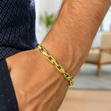 14K Yellow Gold Fancy Oval Box Link Bracelet thumbnail 5