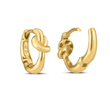14k Yellow Gold Love knot Hoops thumbnail 2