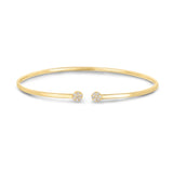 14k Yellow Gold High Polish Diamond Cluster Bangle (2.00 mm) thumbnail 2