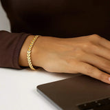 Gold Laurel Leaf Bracelet in 14K Yellow Gold (7.40 mm) thumbnail 4