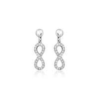 Sterling Silver Infinity Symbol Earrings with Cubic Zirconias
