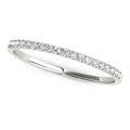 14K white gold ring with round diamond stones in a pave setting