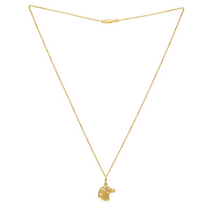 Horse Profile Medium Necklace in 14K Yellow Gold