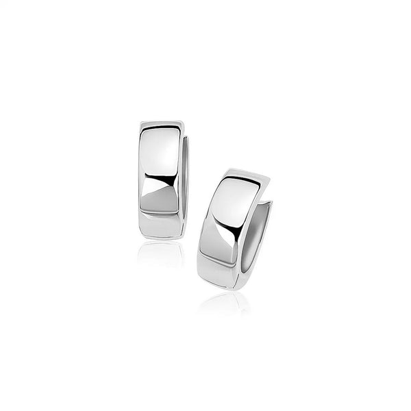 14k White Gold Snuggable Hoop Earrings