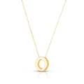 14K yellow gold block letter initial O pendant necklace