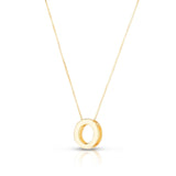 14K yellow gold block letter initial O pendant necklace thumbnail 1