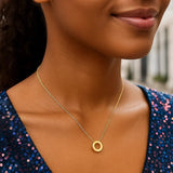14K Yellow Gold Yours Truly Block Letter Initial O Necklace thumbnail 3