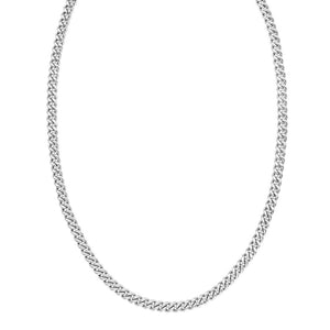 Sterling Silver Rhodium Plated Vintage Puffed Miami Cuban Chain (6.10 mm)
