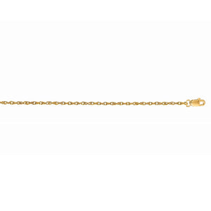 14k Yellow Gold Machine Rope Chain (1.10 mm)
