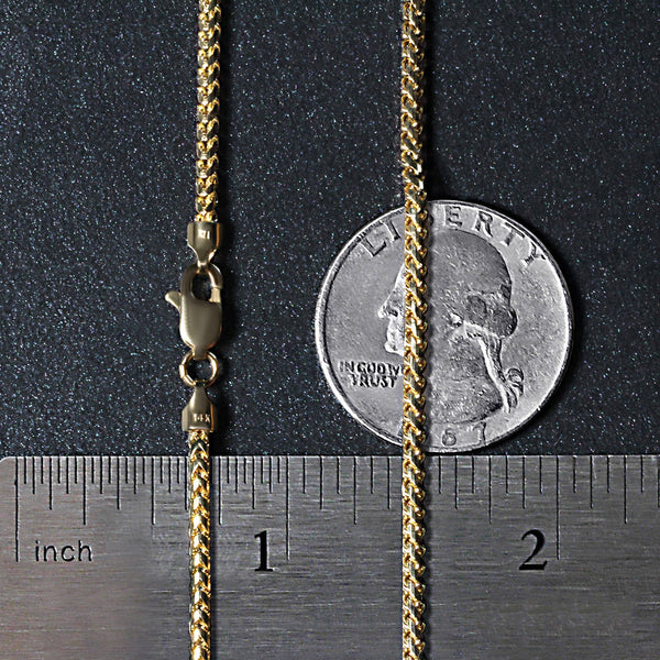 14k Yellow Solid Gold Diamond Cut Round Franco Chain (2.20 mm)