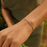 14K White Gold Diamond Cut Sparkle Spring Bracelet (1.70 mm) thumbnail 4
