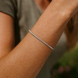 14K White Gold Diamond Cut Sparkle Spring Bracelet (1.70 mm) thumbnail 6