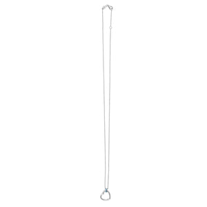 Blue Topez Baguette Heart Necklace in 14K White Gold