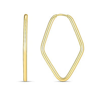 14k Yellow Gold Endless Marquise Hoops