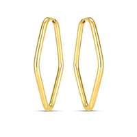 14k Yellow Gold Endless Marquise Hoops