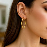 14k Yellow Gold Endless Marquise Hoops thumbnail 5