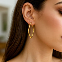14k Yellow Gold Endless Marquise Hoops