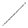 925 sterling silver rhodium plated oval link bracelet with secured clasp