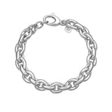 Sterling Silver Rhodium Plated Oval Link Bracelet thumbnail 2
