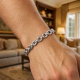 Sterling Silver Rhodium Plated Oval Link Bracelet thumbnail 6