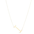 14K yellow gold Yours Truly large initial I pendant necklace