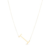 14K yellow gold Yours Truly large initial I pendant necklace thumbnail 1